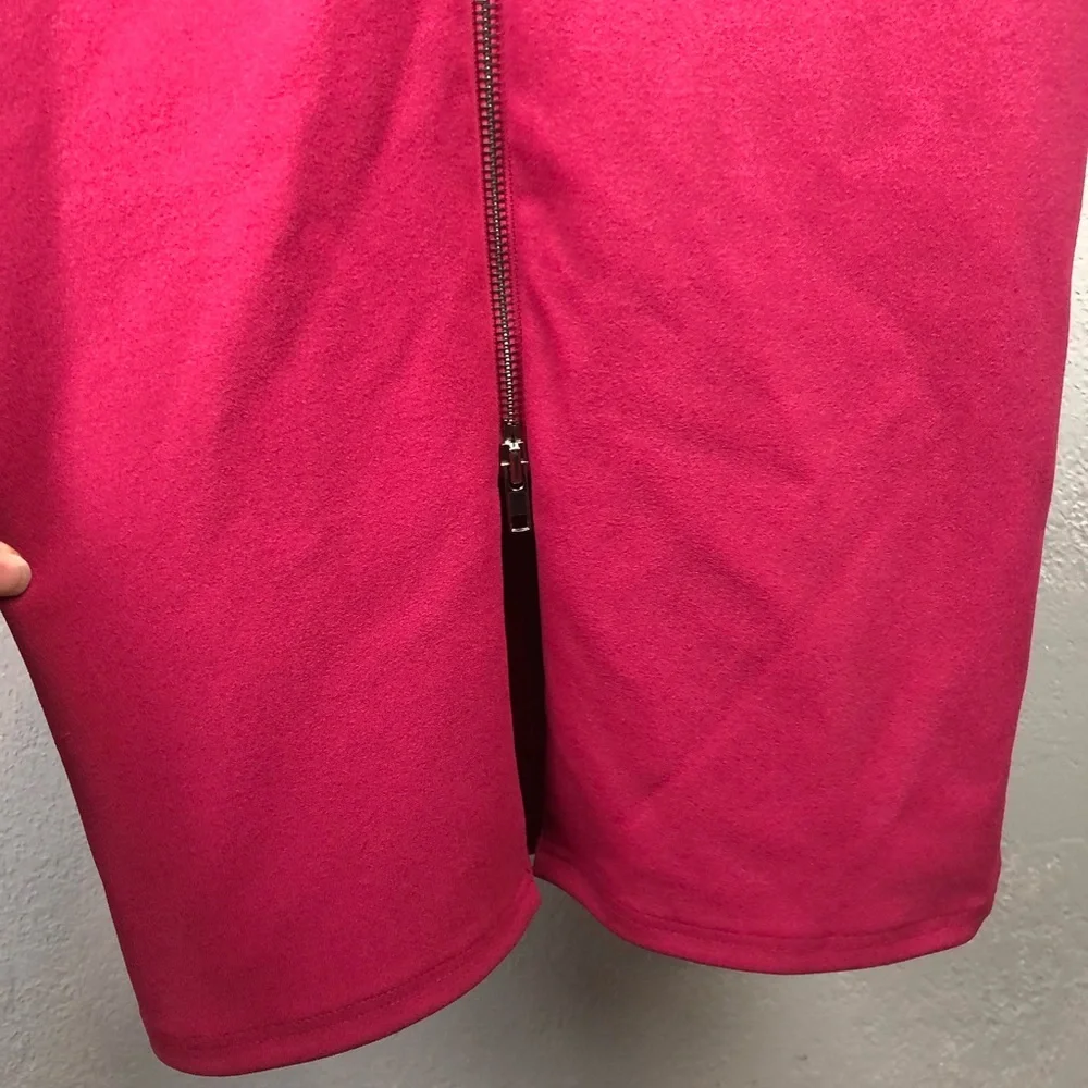 NEW LULU’S bodycon fitted exposed zipper hot pink Dress sexy Sz XS - Picture 10 of 14